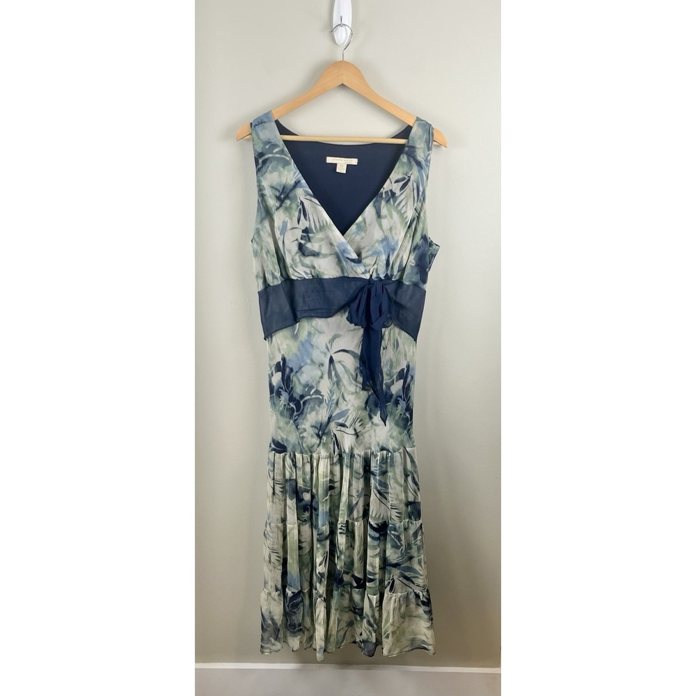 Jonathan Martin Vtg Womens Y2K Midi Dress Size 14W Silk Forest Fairy Whimsigoth